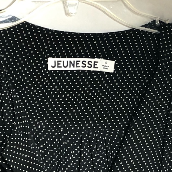 Jeunesse Francoise Poet Blouse Top Women's Silk Black Polka Dot - Picture 3 of 15